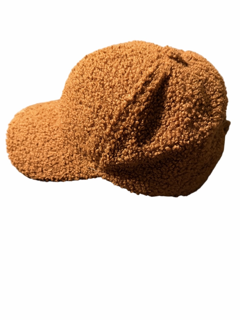 Cozy Sherpa Baseball Cap in Camel Brown